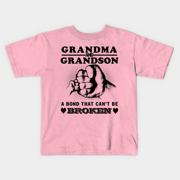 Grandma And Grandson A Bond That Cant Be Broken Kids T-Shirt by Phylis Lynn Spencer